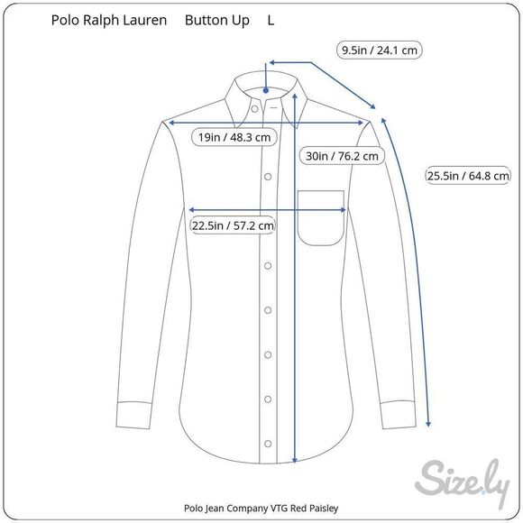 Polo Jean Company VTG Red Paisley Button Up Shirt L - Picture 9 of 9